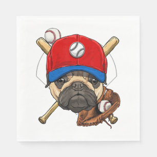 Baseball Player Coach Pug Dog Lover Pug Mom Napkins