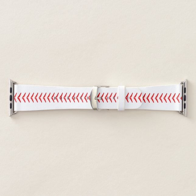 Baseball Player/Coach Red Stitches/Seams Sports Apple Watch Band (Band)