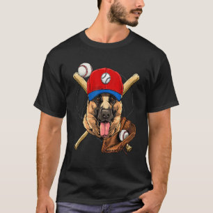 Baseball Player Coaches German Shepherd Dog Pitche T-Shirt