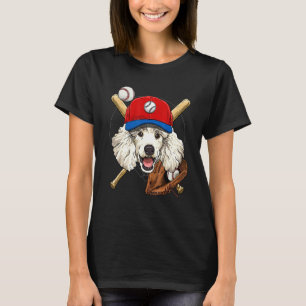 Baseball Player Coaches Poodle Dog Catcher Pitche T-Shirt