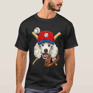 Baseball Player Coaches Poodle Dog  Catcher Pitche T-Shirt