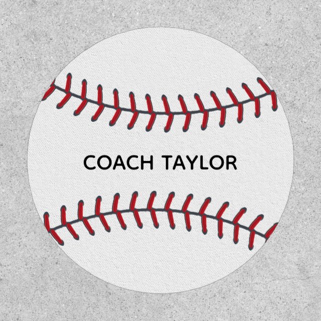 Baseball Player Cool Custom Coach Name Ball Patch (Front)