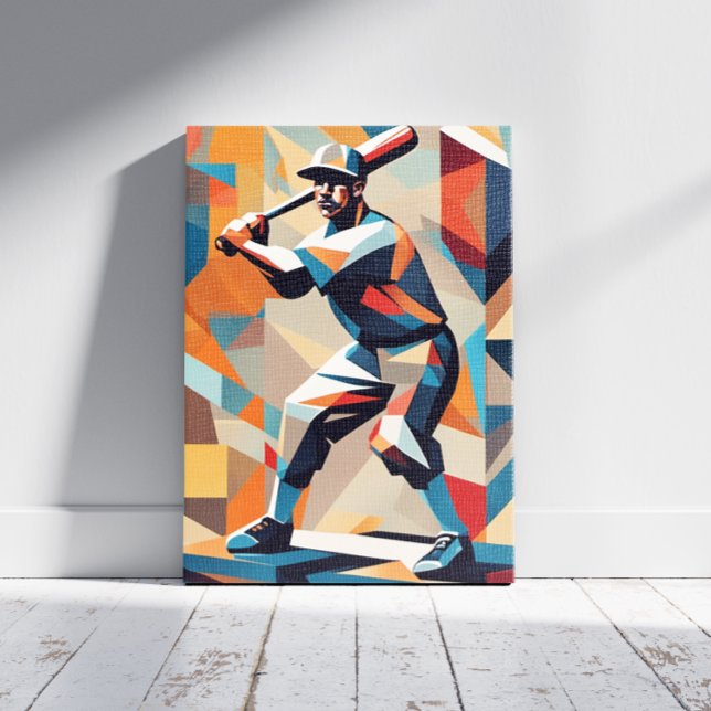 Baseball Player Cubism Canvas Print (Creator Uploaded)
