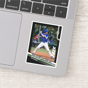 Baseball Player Custom Gift in Green Sticker