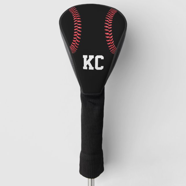 Baseball Player Custom Initials or Jersey Number Golf Head Cover (Front)