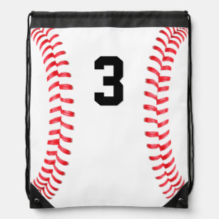 Baseball Player Custom Jersey Number Sports Drawstring Bag