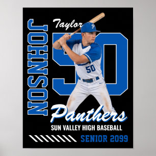 Baseball Player Custom Photo Jersey Number Poster