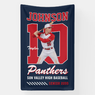 Baseball Player Custom Photo Jersey Number Sports Banner