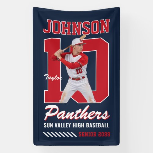 Baseball Player Custom Photo Jersey Number Sports Banner