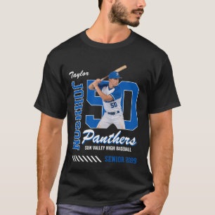 Baseball Player Custom Photo Jersey Number T-Shirt