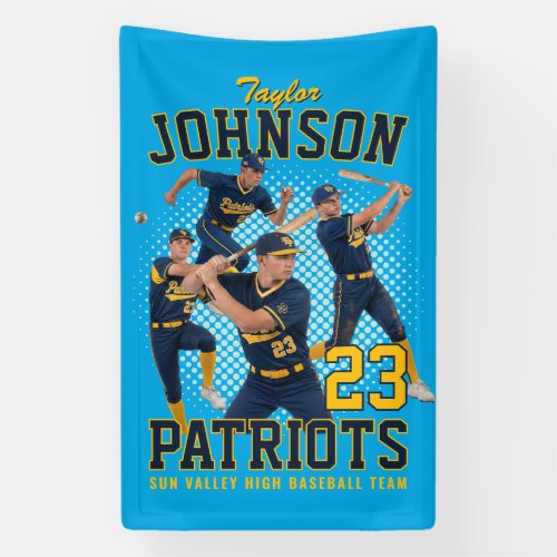 Baseball Player Custom Photo Retro Bootleg Sports Banner