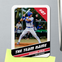 Baseball Player Customizable White Red