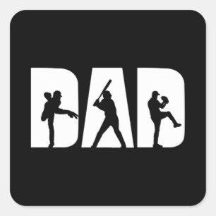 Baseball Player Dad Baseball Lovers Men Father Day Square Sticker