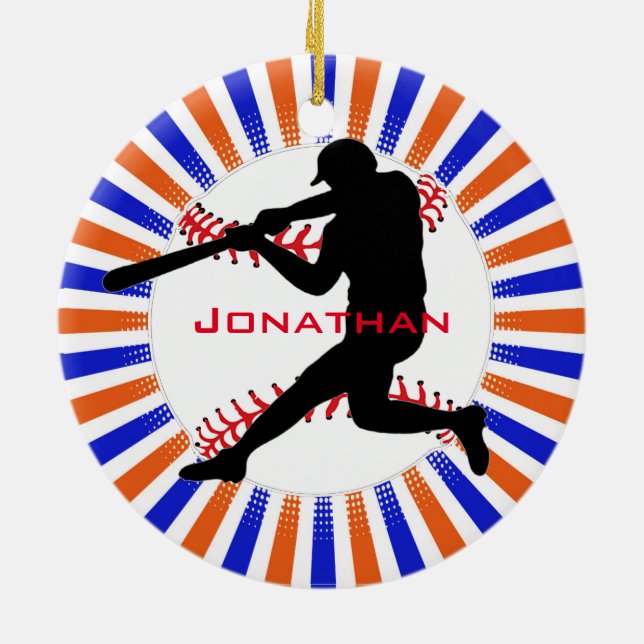 Baseball Player Design Ornament (Back)
