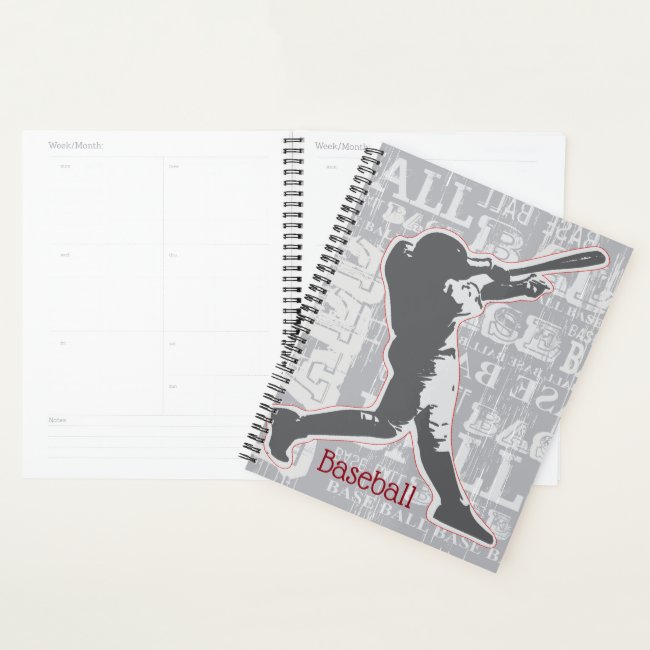 Baseball Player Design Weekly/Monthly Planner
