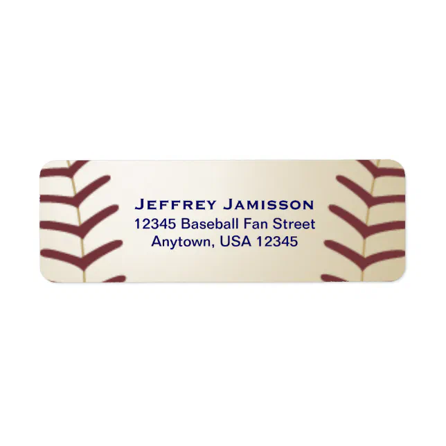 Baseball Player, Fan Name and Address Label Zazzle