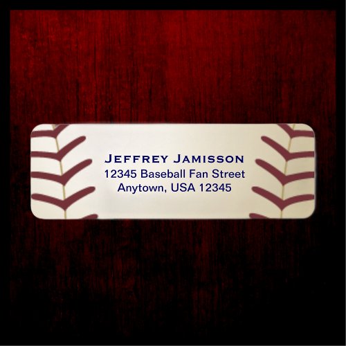 Baseball Player Fan Name and Address Label