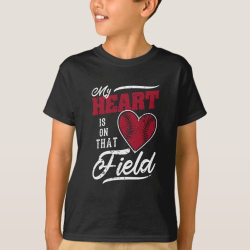 Baseball Player Funny Sport Love My Heart T_Shirt