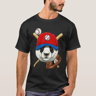 Baseball Player Giant Panda Pitcher Catcher Baseba T-Shirt