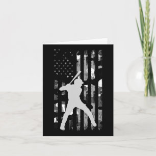 Baseball Player Gifts Teens Boys Men American Flag Card
