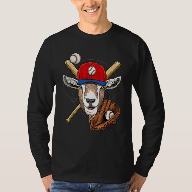 Baseball Player Goat  Pitcher Catcher Baseball Coa T-Shirt (Front)