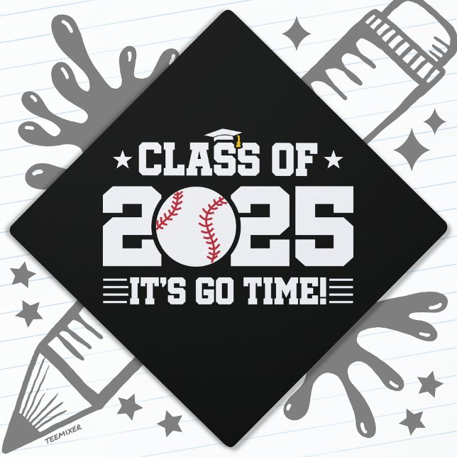 Baseball Player Graduation Class of 2025 Senior Graduation Cap Topper (Creator Uploaded)