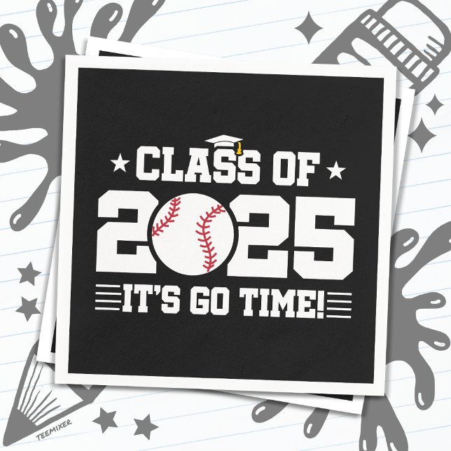 Baseball Player Graduation Class of 2025 Senior Napkins (Creator Uploaded)