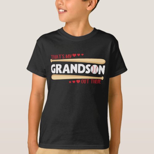 Baseball Player Grandson Grandpa Grandma Support T_Shirt