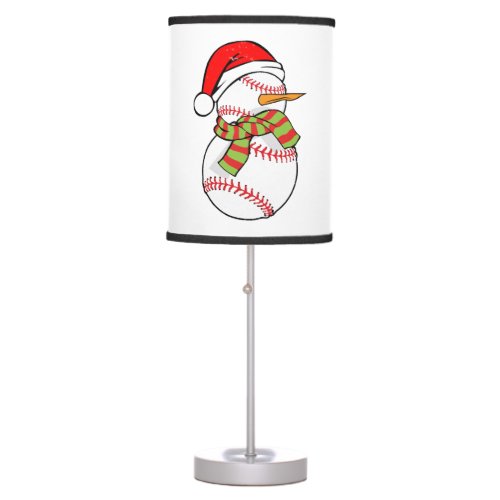 Baseball Player I Santa Claus I Christmas Snowman Table Lamp