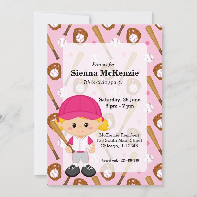 Baseball player invitation (Front)