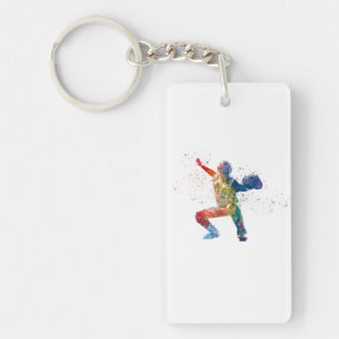 baseball player keychain