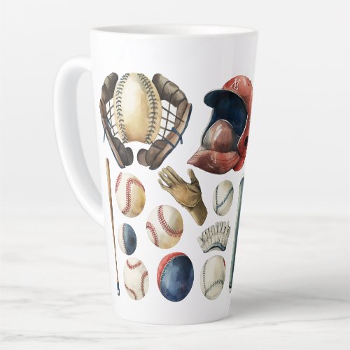 Baseball player  latte mug