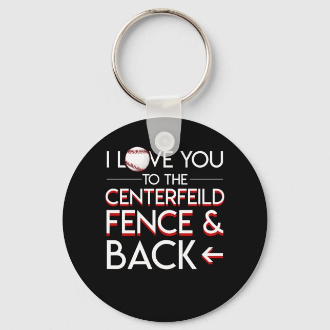 Baseball Player Love Centerfield Fence Back Keychain (Front)