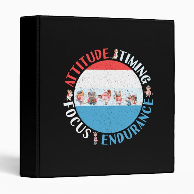 Baseball Player Mindset - Red White Blue 3 Ring Binder (Front/Spine)