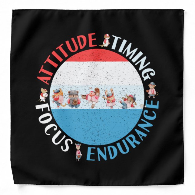 Baseball Player Mindset - Red White Blue Bandana (Front)