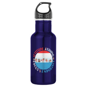 Baseball Player Mindset - Red White Blue Stainless Steel Water Bottle