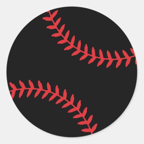 Baseball player mom red and black baseball lovers  classic round sticker