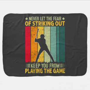 Baseball Player Motivation Baby Blanket