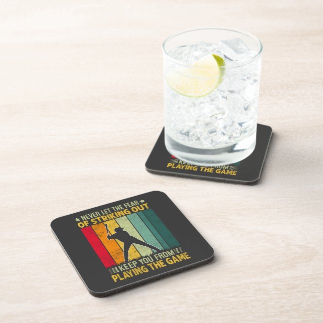 Baseball Player Motivation Beverage Coaster (Right Side)