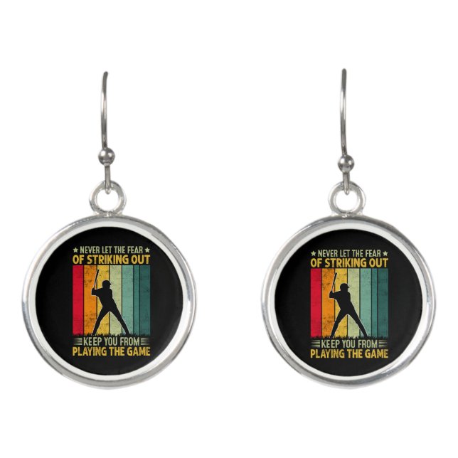 Baseball Player Motivation Earrings (Front)