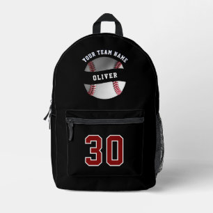 Baseball Player Name Number Team Name Sports Printed Backpack