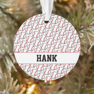 Baseball Player NAME Sports Game Glove Run Ornament