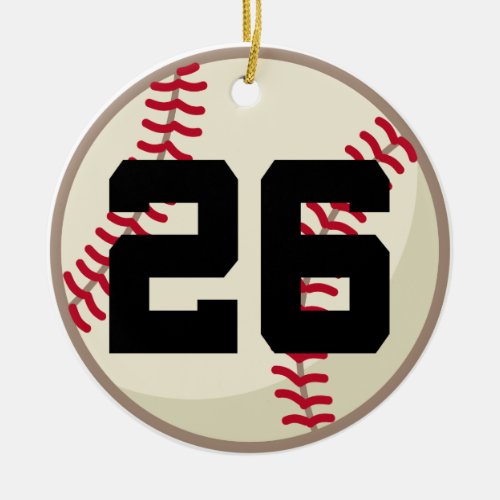 Baseball Player Number 26 Ornament