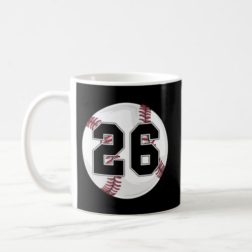 Baseball Player Number 26 Team Coffee Mug