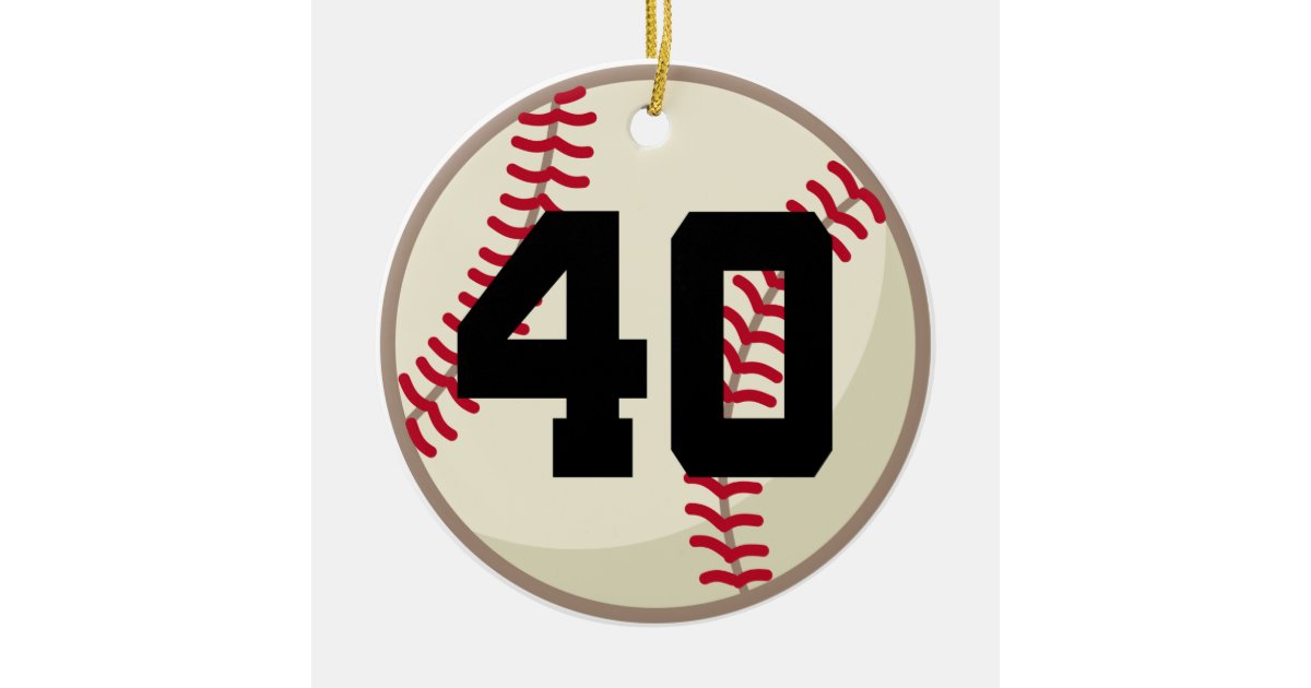 Baseball Player Number 40 Ornament Zazzle