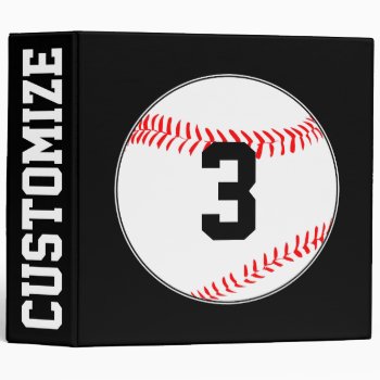 Baseball Player Number And Team Name Sports Coach 3 Ring Binder by SoccerMomsDepot at Zazzle