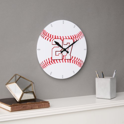 Baseball Player or Coach Custom Numbers or Letters Large Clock