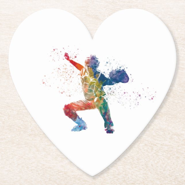 baseball player paper coaster (Front)