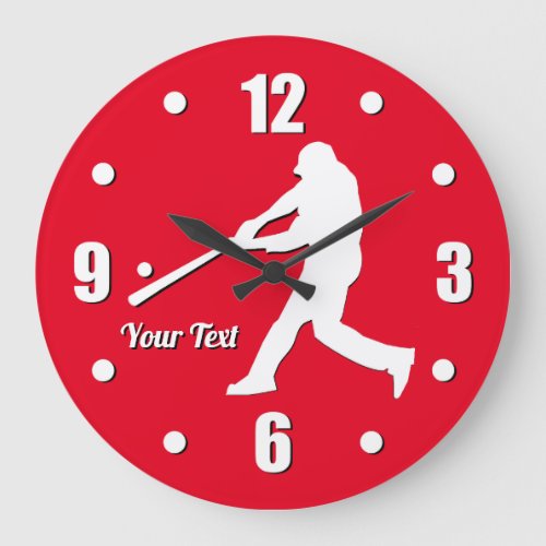 Baseball Player Personalize Large Clock
