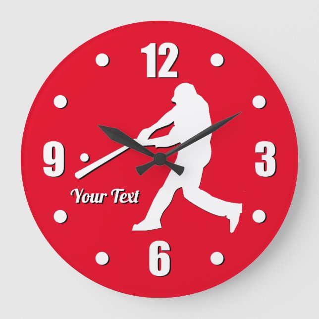 Baseball Player Personalize Large Clock (Front)